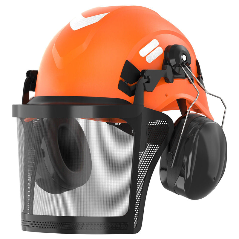 Premium Safety Hard Chainsaw Helmet Hat W/ Ear Muffs and Face Visor - Avionnti