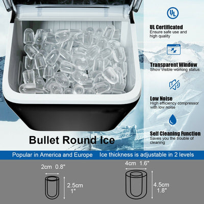 Premium Self Cleaning Portable Home Countertop Clear Ice Maker Machine - Avionnti