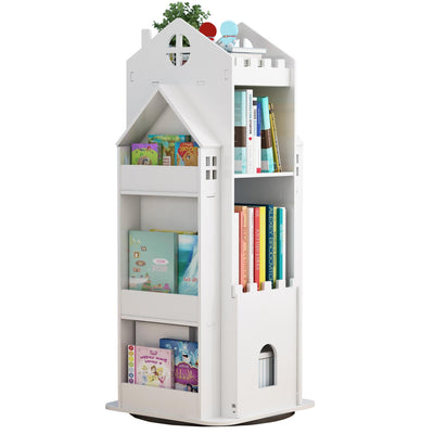 Premium Wooden 360 Rotating Multifunctional Standing Bookcase For Kids - Avionnti