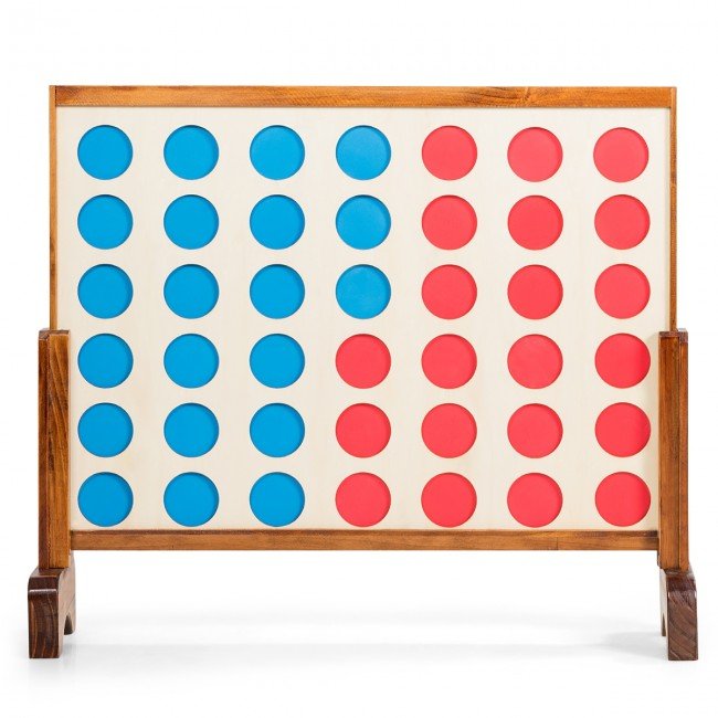 Premium Wooden Connect Four Game Giant 4 In A Row With Storage Bag - Avionnti