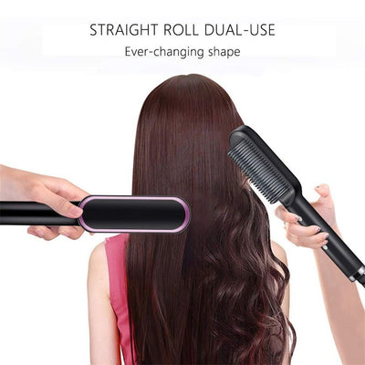 PROFESSIONAL 2-In-1 Hair Straightener Curler Hot Air Comb - Avionnti