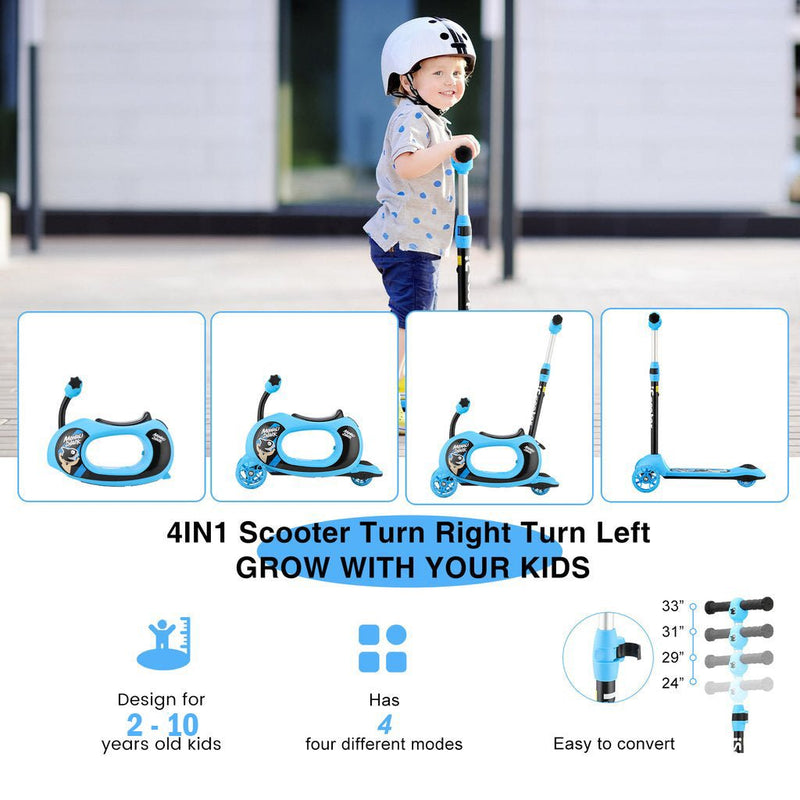 SMART 4-in-1 Multifunctional Kids Scooter with Magnetic Flashing Wheel - Avionnti