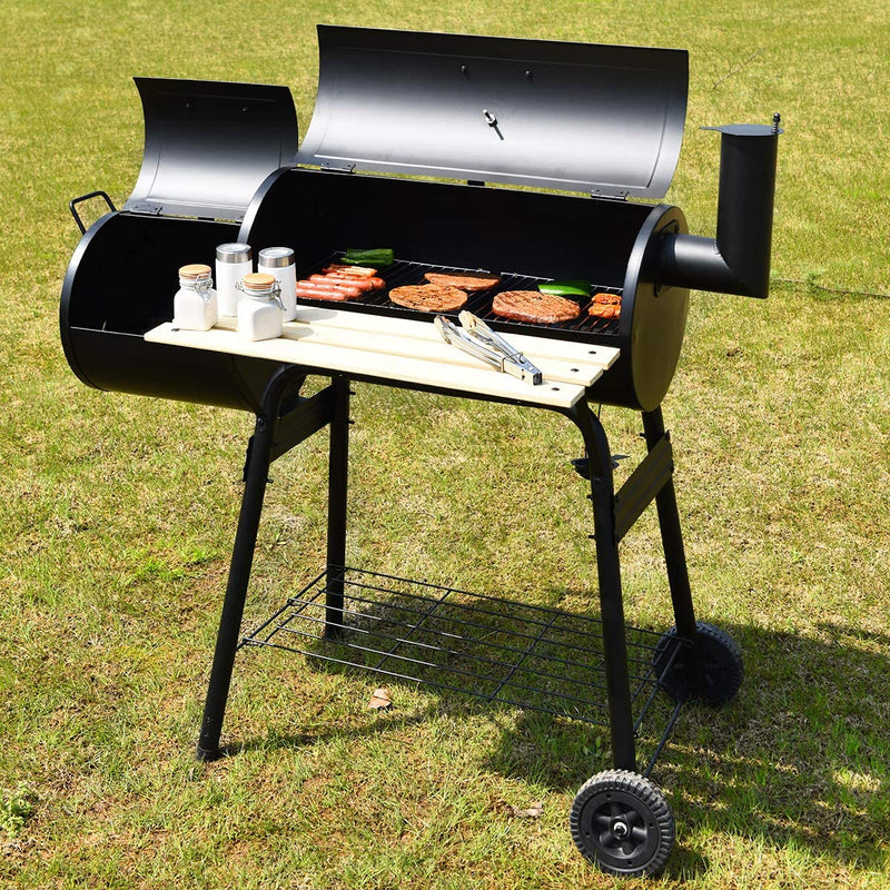 Smokin-Combo 45.5" Outdoor Offset Smoker BBQ Charcoal Grill - Avionnti