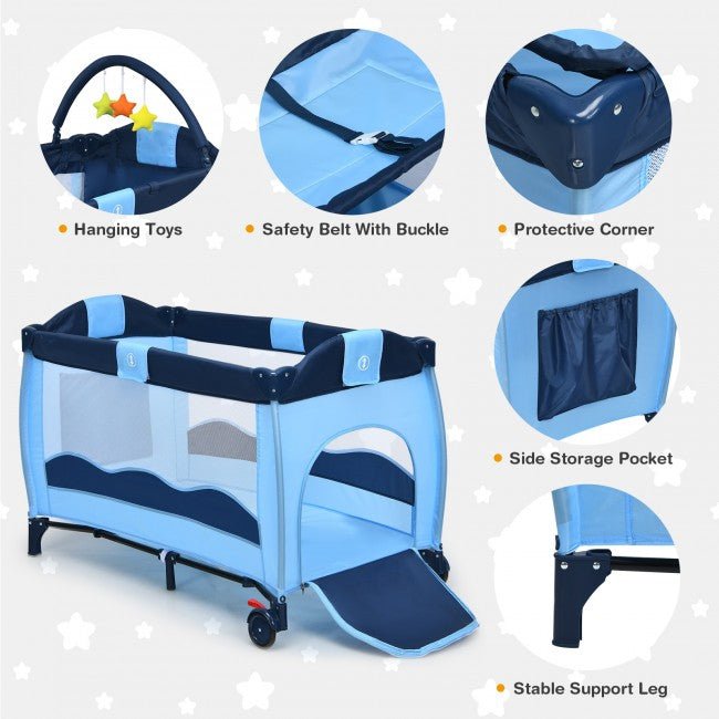 Stylist Multifunctional Baby Bedside Nest Bed Sleeper Crib W/ Wheels - Avionnti