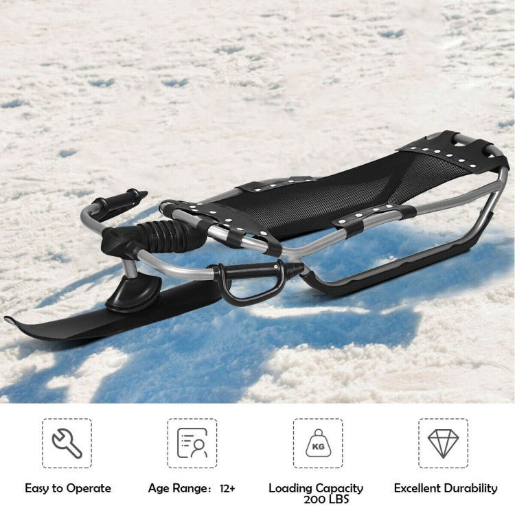 Top-Rated Winter Snow Racing Sled With Handlebar and Mesh Seat - Avionnti