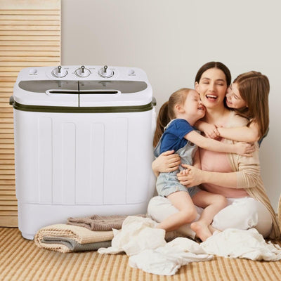 Twin Tub Compact Portable Clothes Washer And Dryer Machine - Avionnti