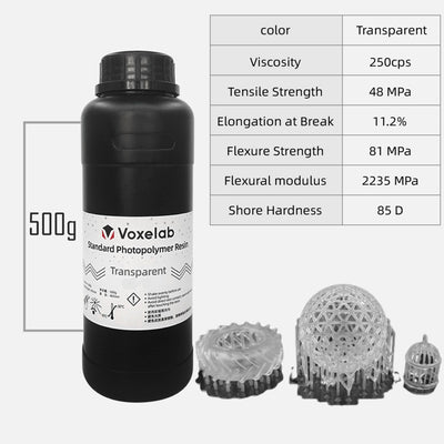 Voxelab 500ml Standard Photopolymer Resin 405nm for Proxima 3D Printer - Avionnti